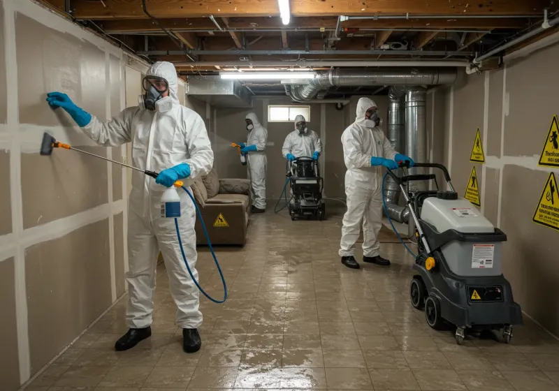 Basement Moisture Removal and Structural Drying process in Southworth, WA